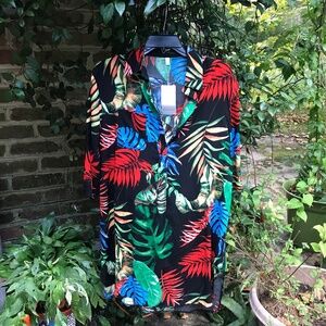 Ekouaer- HAWAIIAN PRINT DRESS COVERUP- Size Small- NWT